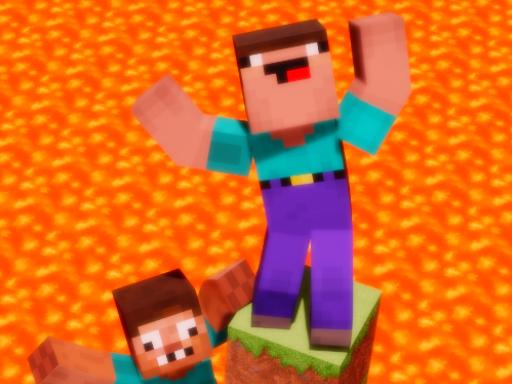 Noob vs Pro But Floor is Lava Minecraft browser game