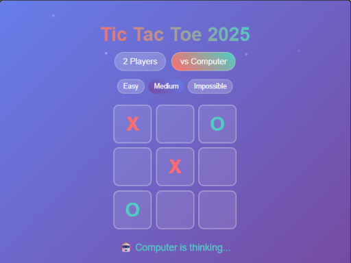 Tic Tac Toe 2025 browser game