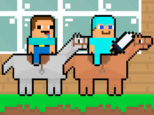 Noob vs Pro HorseCraft browser game