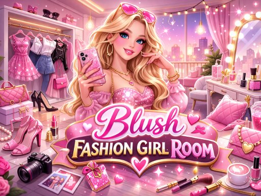 Blush Fashion Girl Room browser game