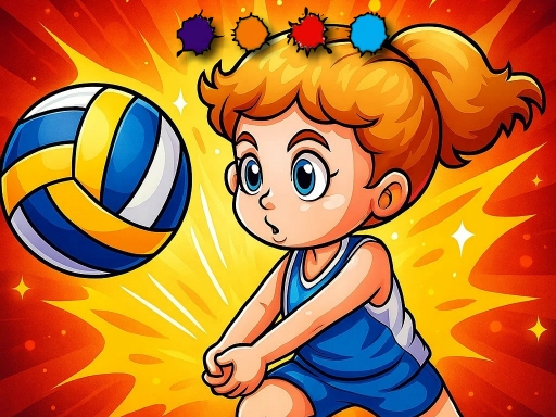 Volleyball Fun Coloring browser game