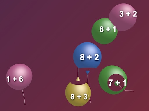 Balloon Pop Addition 3D Game browser game
