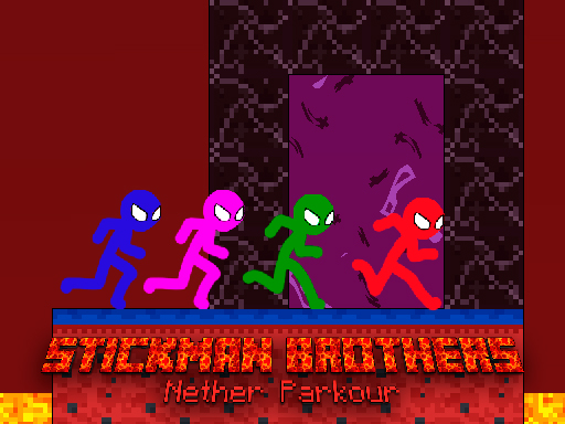 Stickman Brothers Nether Parkour browser game