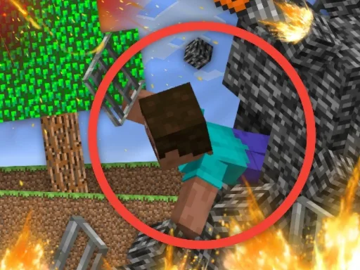Escape from the prison in Mineblock! Destruction! browser game