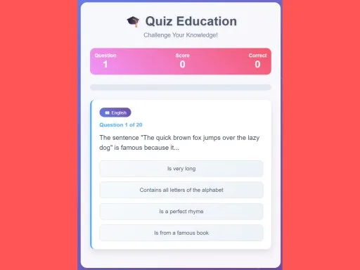 Quiz Education browser game