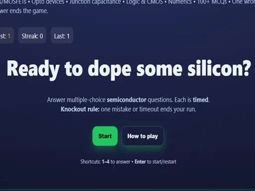 Physics: Semiconductos Quiz browser game