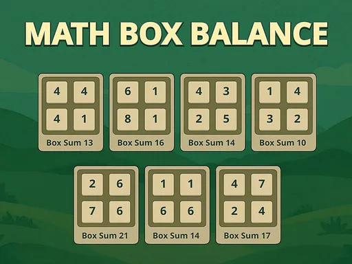 Math Box Balance browser game