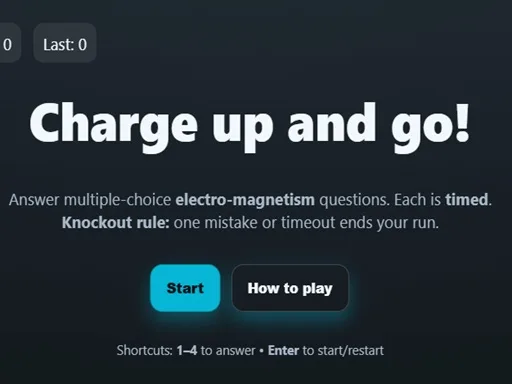 Physics: Electro Magnetism Quiz browser game
