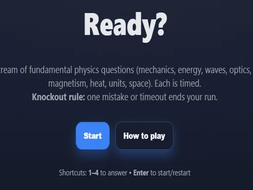 Basic Physics Single Choice browser game