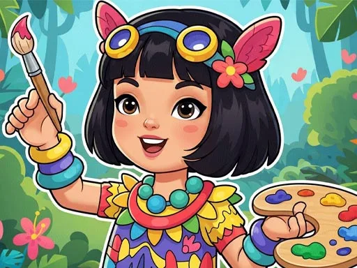 Jungle Girl: Coloring Pages browser game