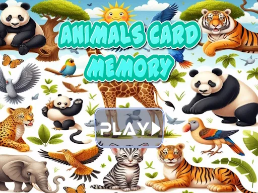 Animal cards memory browser game