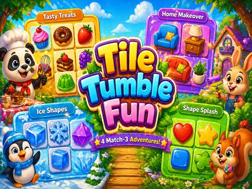 Tile Tumble Fun 4 in 1 browser game