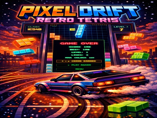 PIXEL DRIFT RETRO TETRIS browser game