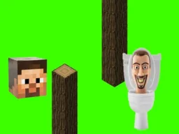 Spinning Skibidi Toilet Flappy Minecraft browser game