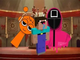 Nextbots on Minecraft Squid Game Sprunki browser game
