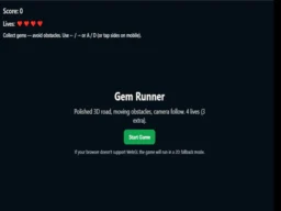 Gem Runner browser game