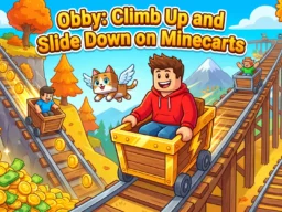 Obby: Climb Up and Slide Down on Minecarts browser game