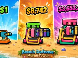Beach Defense: Merge Tower browser game