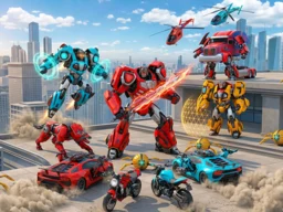 Flying Robot Transform Car Games browser game